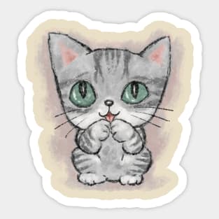 American Shorthair kitten is embarrassed Sticker